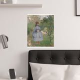 Girl with Dog | Satin Poster