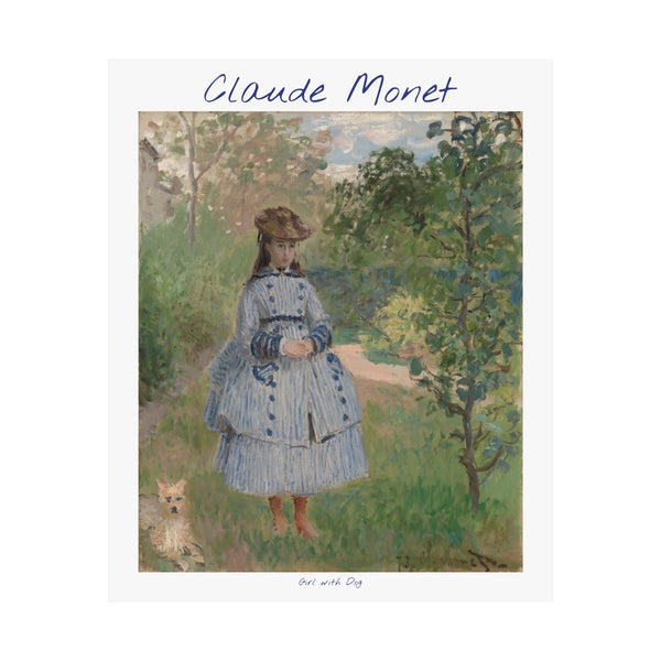 Girl with Dog | Titled | Satin Poster