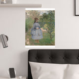 Girl with Dog | Satin Poster