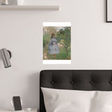 Girl with Dog | Satin Poster